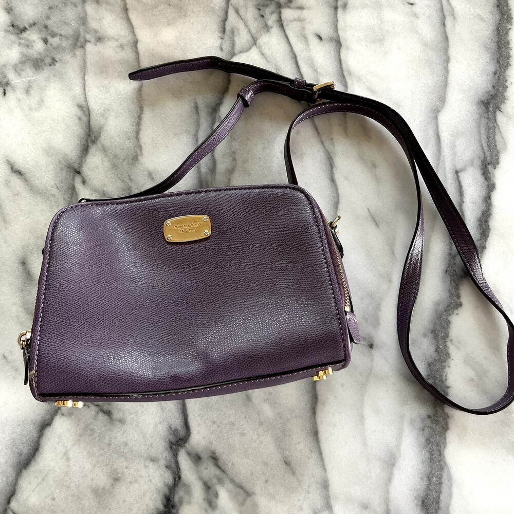 Michael Kors Purple Leather Crossbody Bag